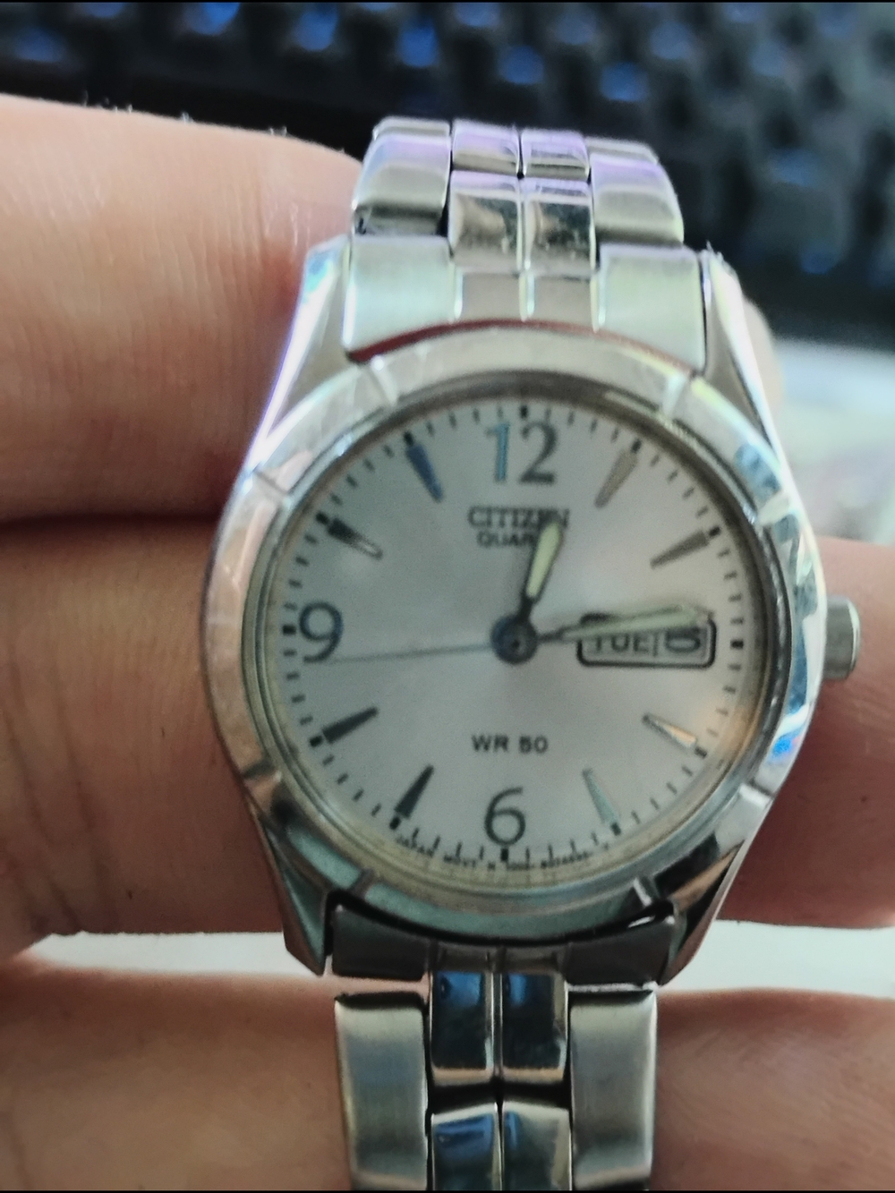 Citizen Quartz Stainless Steel Silver Watch with Day-Date
